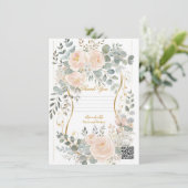 Invitation Blush Peony & Eucalyptus Botanical Floral Wedding  (Debout devant)