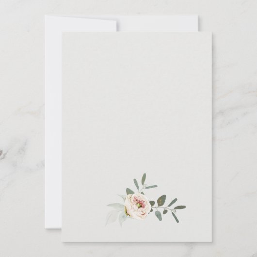 Invitation Blush Peony Eucalyptus Foliage Seize Anniversaire (Dos)