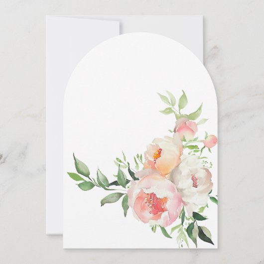 Invitation Blush Peony Floral Arch Minimal Engagement Party (Dos)