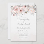 Invitation Blush Peony Silver Eucalyptus Mariages (Devant)
