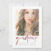 Invitation Blush Photo Graduation Party avec typographie (Devant)