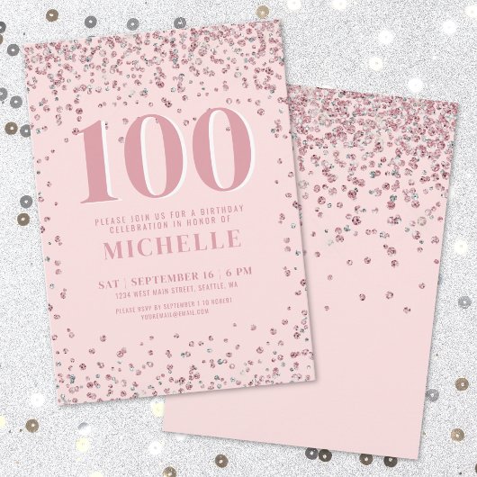 Invitation Blush Pink 100e anniversaire