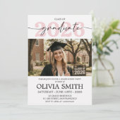Invitation Blush Pink 2026 Photo Graduation Invite (Debout devant)