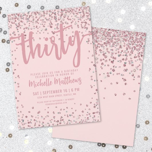 Invitation Blush Pink 30e anniversaire