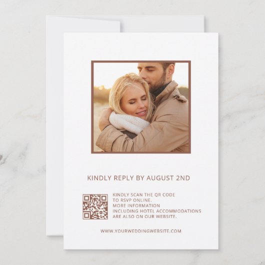 Invitation Blush Pink 3D Flowers | QR Code (Dos)