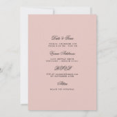 Invitation Blush Pink 50th Birthday Save Date avec détails (Dos)