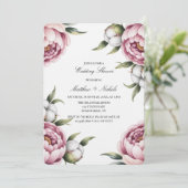 Invitation Blush Pink and Cotton Wedding Shower (Debout devant)