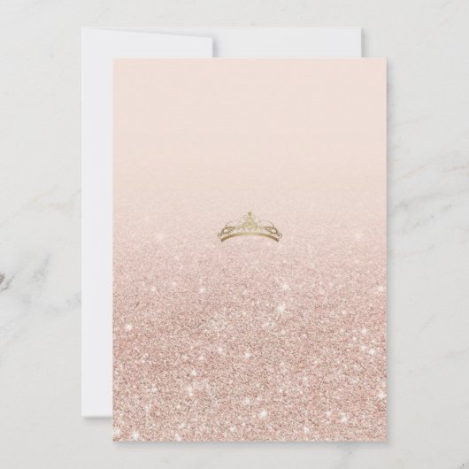 Invitation Blush Pink and Gold Roses Elegant Quinceanera (Dos)