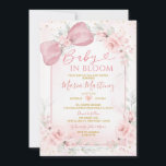 Invitation Blush Pink Baby In Bloom Flowers Girl Baby Shower<br><div class="desc">EDITABLE Blush Pink Baby In Bloom Flowers Baby Shower Invitation
Elegant Dusty Pink Bow Coquette Floral Baby Shower for Girl Invitation</div>