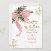 Invitation Blush Pink Bow Coquette Winter Bridal Shower (Devant)