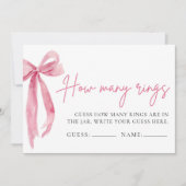 Invitation Blush Pink Bow Devine Combien De Bagues Jeu (Devant)