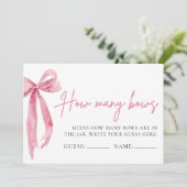Invitation Blush Pink Bow Devine Combien De Bows Jeu (Debout devant)