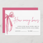 Invitation Blush Pink Bow Devine Combien De Bows Jeu (Devant / Derrière)
