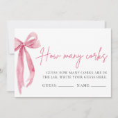 Invitation Blush Pink Bow Devine Combien De Corks Jeu (Devant)