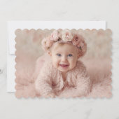 Invitation Blush Pink Bow Elegant Girl Baptism PHOTO (Dos)