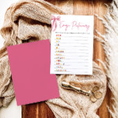 Invitation Blush Pink Bow Fête des mariées Emoji Pictionary J