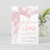 Invitation Blush Pink Bow Girls Just Wanna Be ONE Birthday (Debout devant)