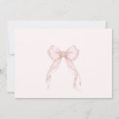 Invitation Blush Pink Bow Pearls Gold Cross photo Baptism (Dos)
