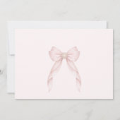 Invitation Blush Pink Bow Photo Baptism Thank you Card (Dos)