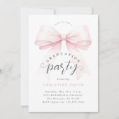 Invitation Blush Pink Bow Photo Party Graduation (Devant)