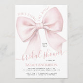 Invitation Blush Pink Bow She's Tying the Knot Bridal Shower (Devant)