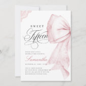Invitation Blush Pink Bow Sweet Fifteen Birthday (Devant)