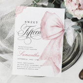Invitation Blush Pink Bow Sweet Fifteen Birthday