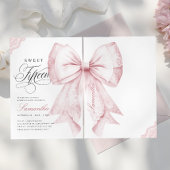 Invitation Blush Pink Bow Sweet Fifteen Birthday