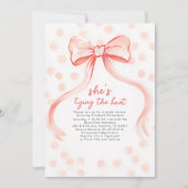 Invitation Blush Pink Bow Whimsical Minimalist Bridal Shower (Devant)