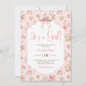 Invitation Blush Pink C'est un Baby shower de fille (Devant)