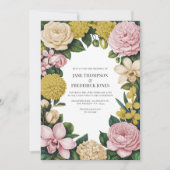 Invitation Blush Pink, Champagne & Gold Floral Wedding (Devant)
