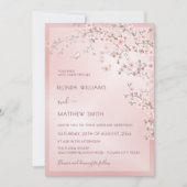 Invitation Blush Pink Cherry Blossom Photo Wedding (Devant)