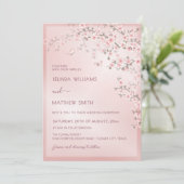 Invitation Blush Pink Cherry Blossom Wedding (Debout devant)