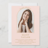 Invitation Blush Pink Chic Gold Arch Photo Graduation Party I (Devant)