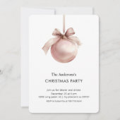 Invitation Blush Pink Christmas Ornament Party (Devant)