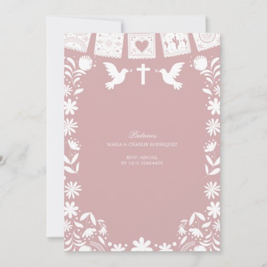 Invitation Blush Pink Cielito Lindo Bautizo y Primer Anito (Dos)