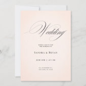 Invitation Blush Pink Classic Calligraphie Mariage élégant (Devant)