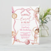Invitation Blush Pink Coquette Gymnastic Medalist Birthday (Debout devant)