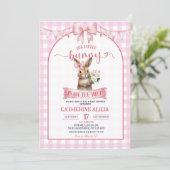 Invitation Blush Pink Coquette Little Bunny Baby Shower (Debout devant)