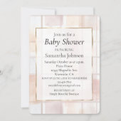 Invitation Blush Pink Cream Abstract Squares Baby Shower (Devant)