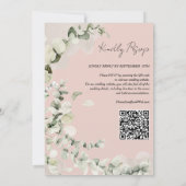 Invitation Blush PInk Eucalyptus QR Code Mariage (Dos)