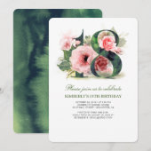 Invitation Blush Pink Floral 18e fête d'anniversaire (Devant / Derrière)