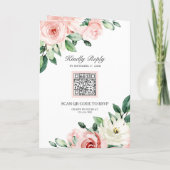 Invitation Blush Pink Floral All in One QR Code Wedding (Dos)
