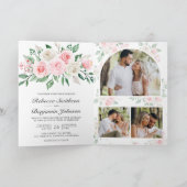 Invitation Blush Pink Floral All in One QR Code Wedding (Intérieur)