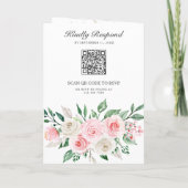 Invitation Blush Pink Floral All in One QR Code Wedding (Dos)