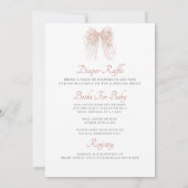 Invitation Blush Pink Floral Bow Girl Baby Shower (Dos)