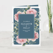Invitation Blush Pink Floral Eucalyptus Dusty Blue Wedding (Devant)