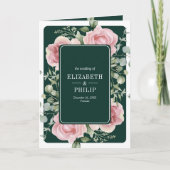 Invitation Blush Pink Floral Eucalyptus Emerald Green Wedding (Devant)