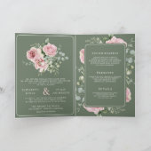 Invitation Blush Pink Floral Eucalyptus Sage Green Wedding (Intérieur)