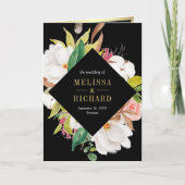 Invitation Blush Pink Floral Gold Black QR Code Wedding (Devant)